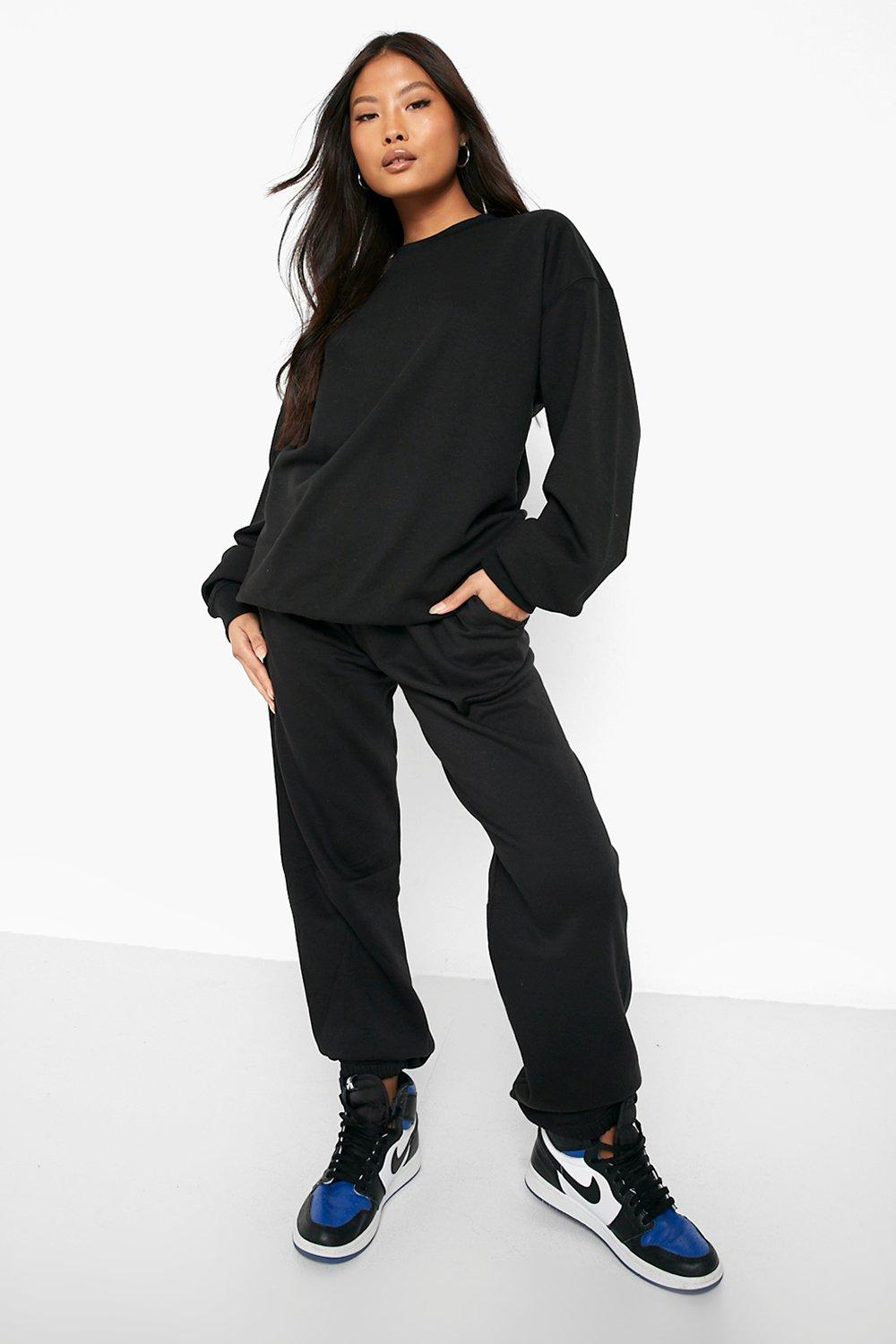 Nike mini swoosh oversized black online tracksuit