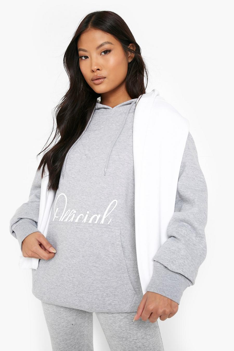 Grey marl Petite Oversized Official Hoodie image number 1