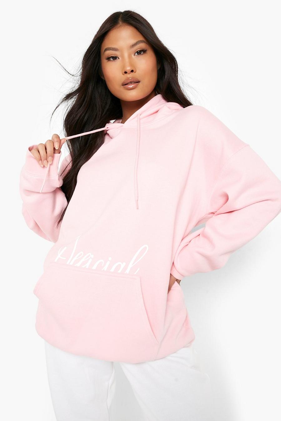 Pink Petite - Official Oversize hoodie med tryck image number 1