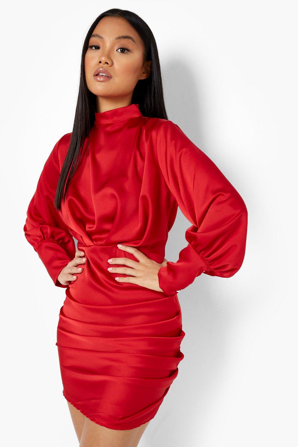 Boohoo button hot sale dress