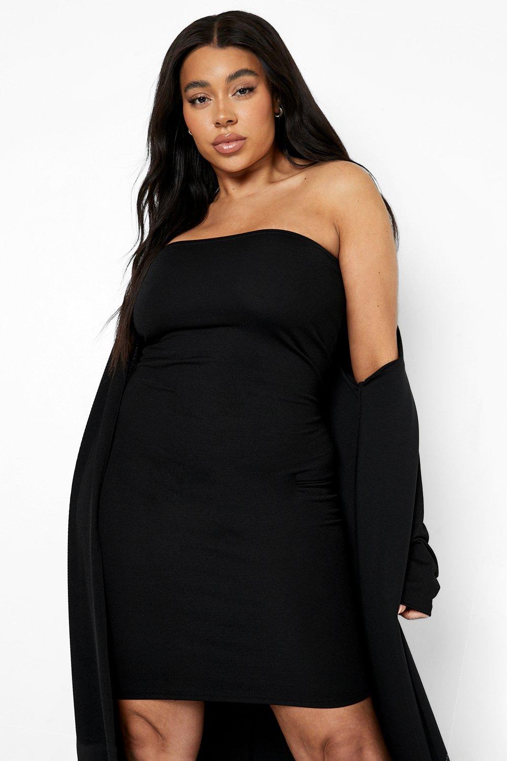 Plus size dress shop with duster jacket