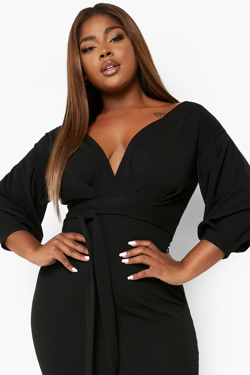 Off the shoulder wrap midi dress boohoo review best sale