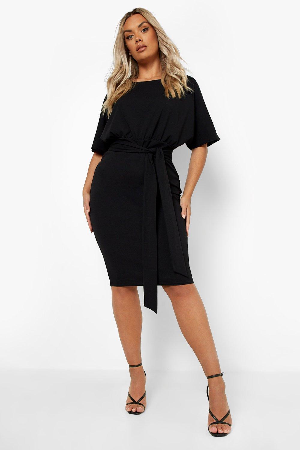 Grande taille - Robe mi-longue à manches style kimono