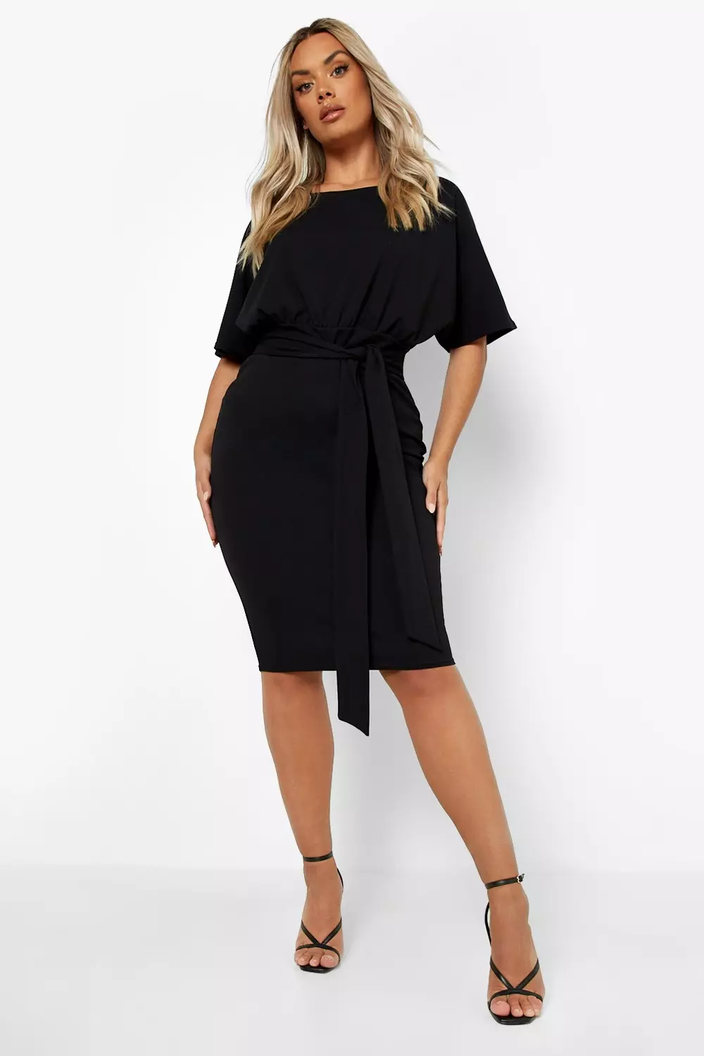 Boohoo kimono sleeve dress hotsell