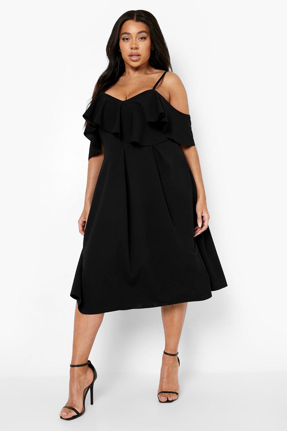 Plus size on sale open shoulder dress