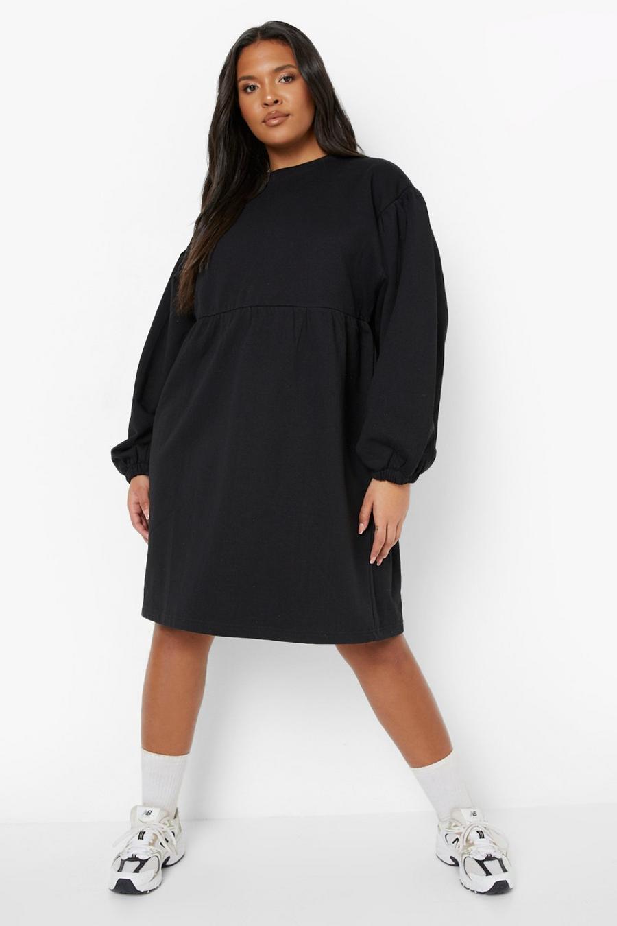 Plus Smok Sweatshirt-Kleid, Black image number 1