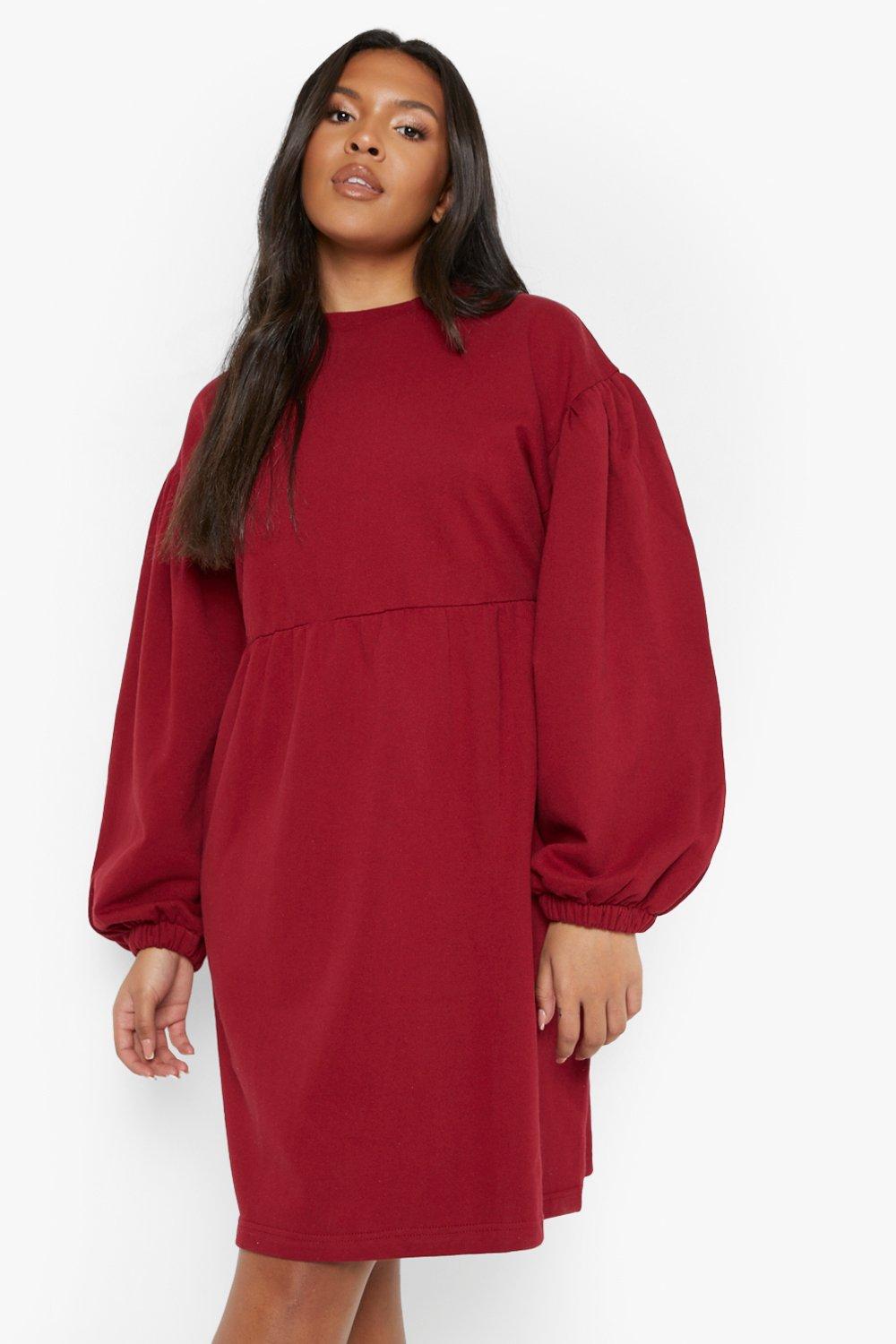 plus size maroon sweater dress