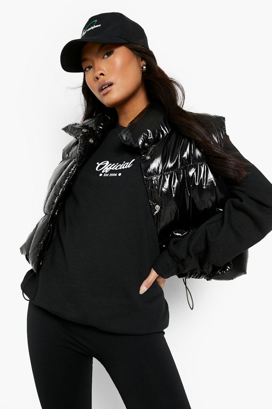Black svart Petite - Official Oversize sweatshirt med tryck