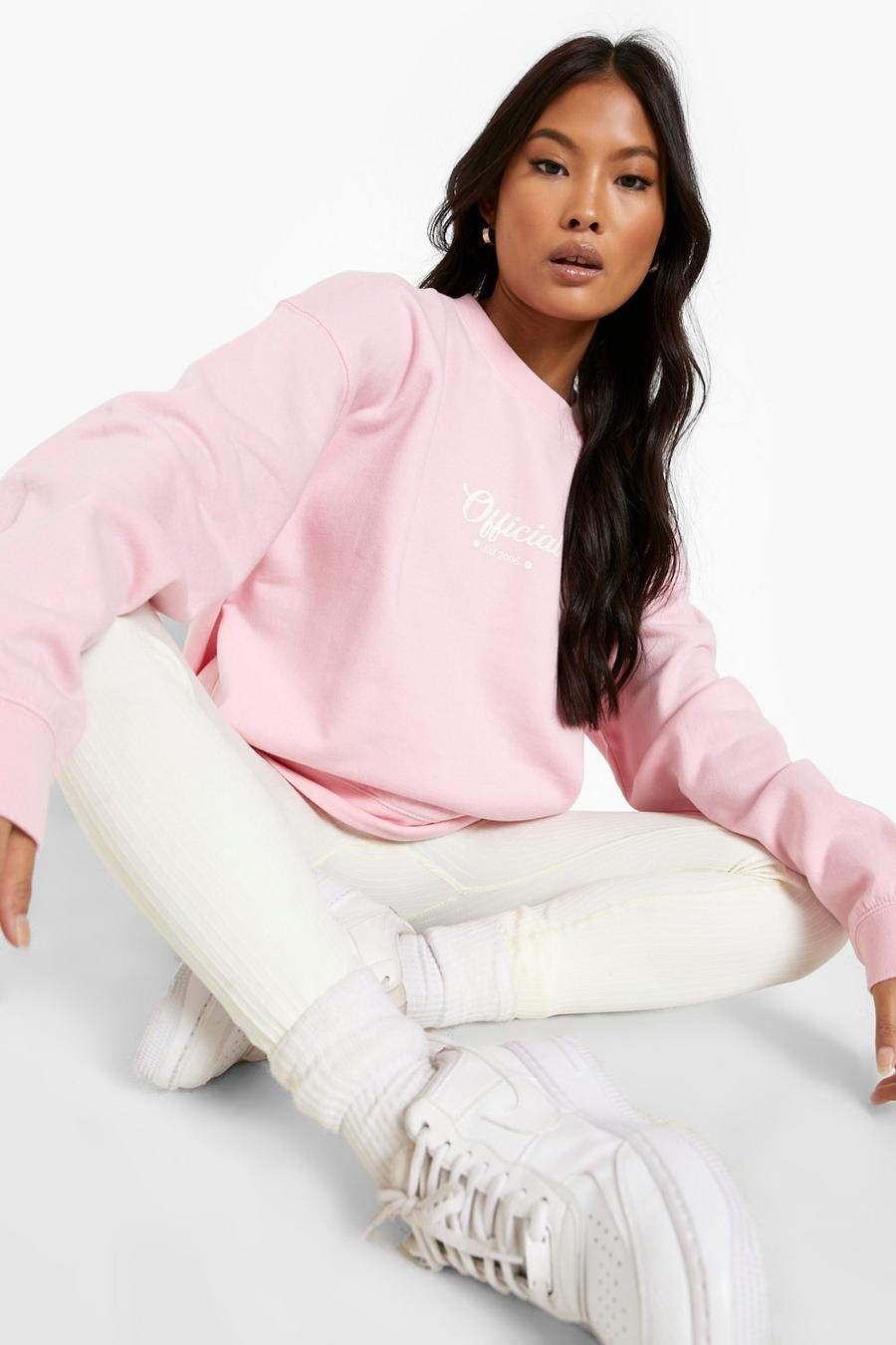 Light pink Petite Official Printed Oversized Sweatshirt image number 1