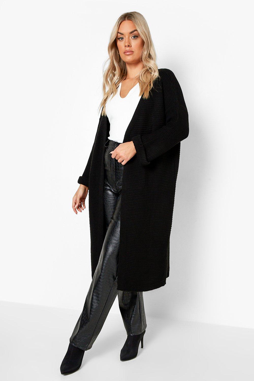 Boohoo long black outlet cardigan