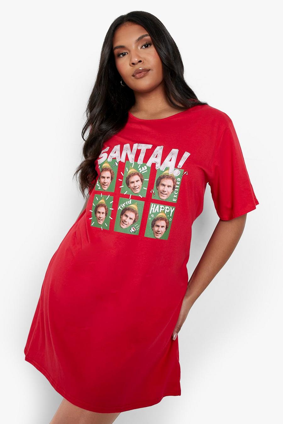 Red Plus Elf Christmas Sleep T-shirt image number 1