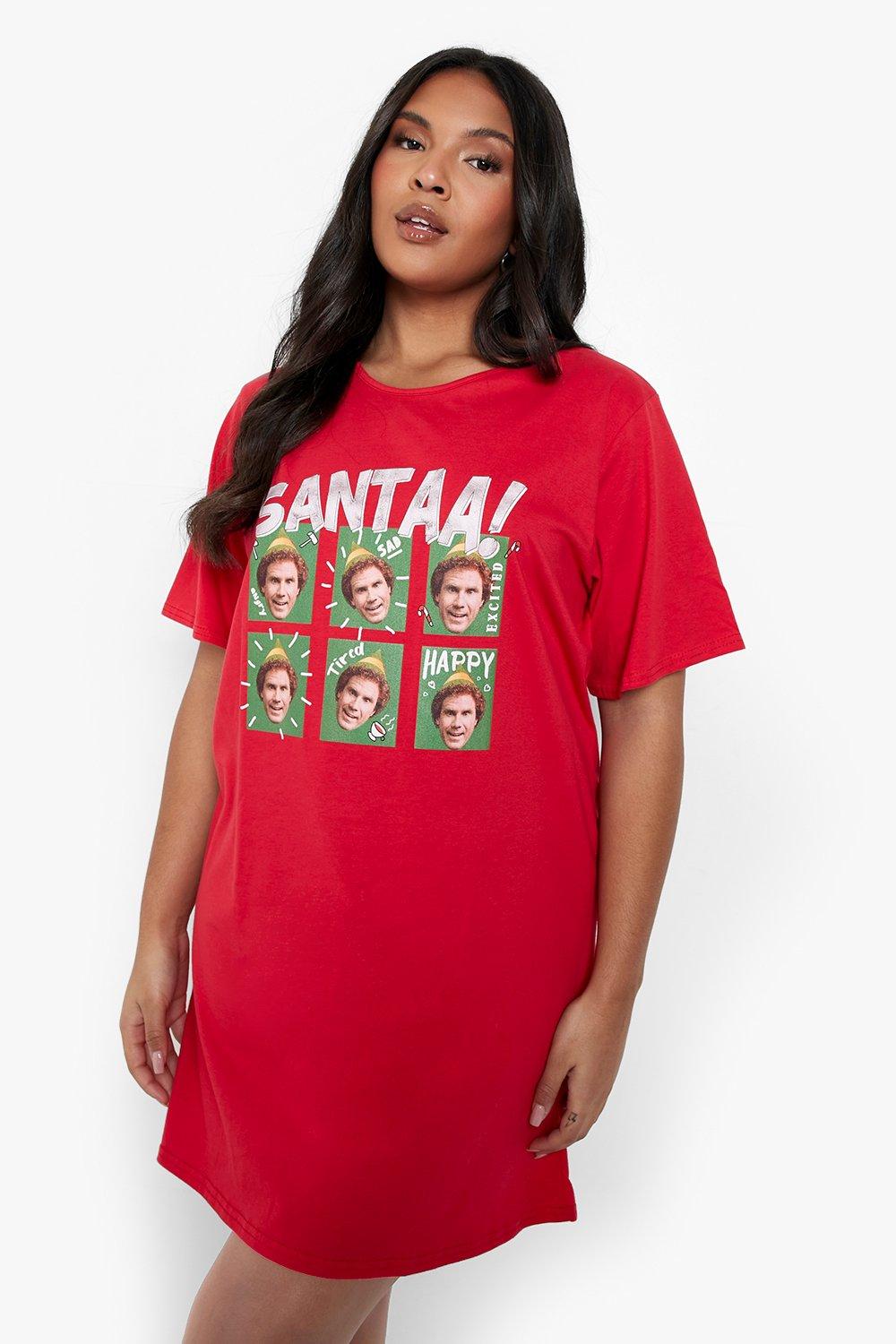 Plus Elf Christmas Sleep T shirt boohoo