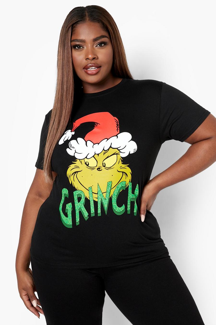 Grande taille - T-shirt Noël Grinch, Black noir