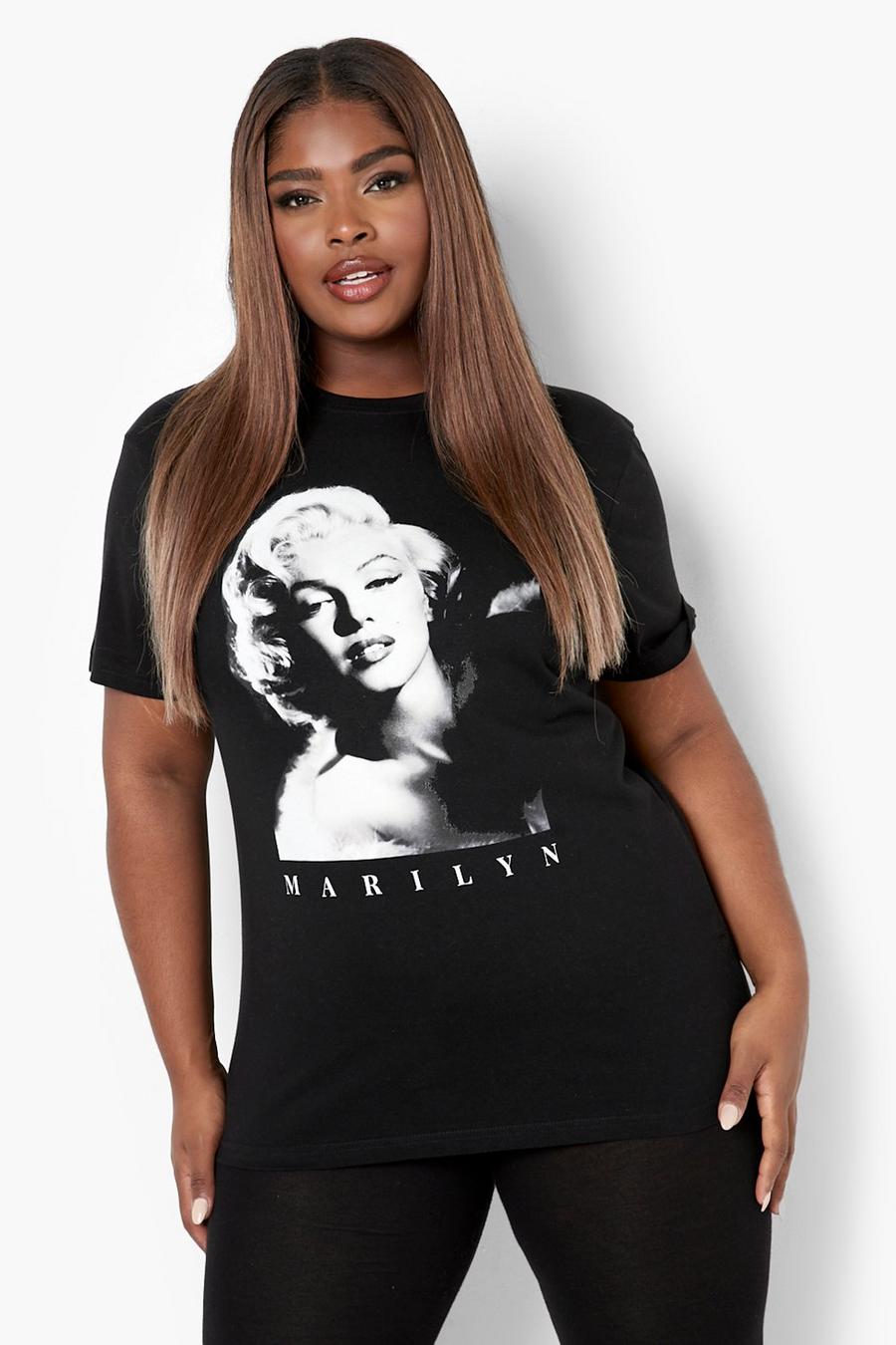 Black Plus Marilyn Portrait License T-shirt image number 1