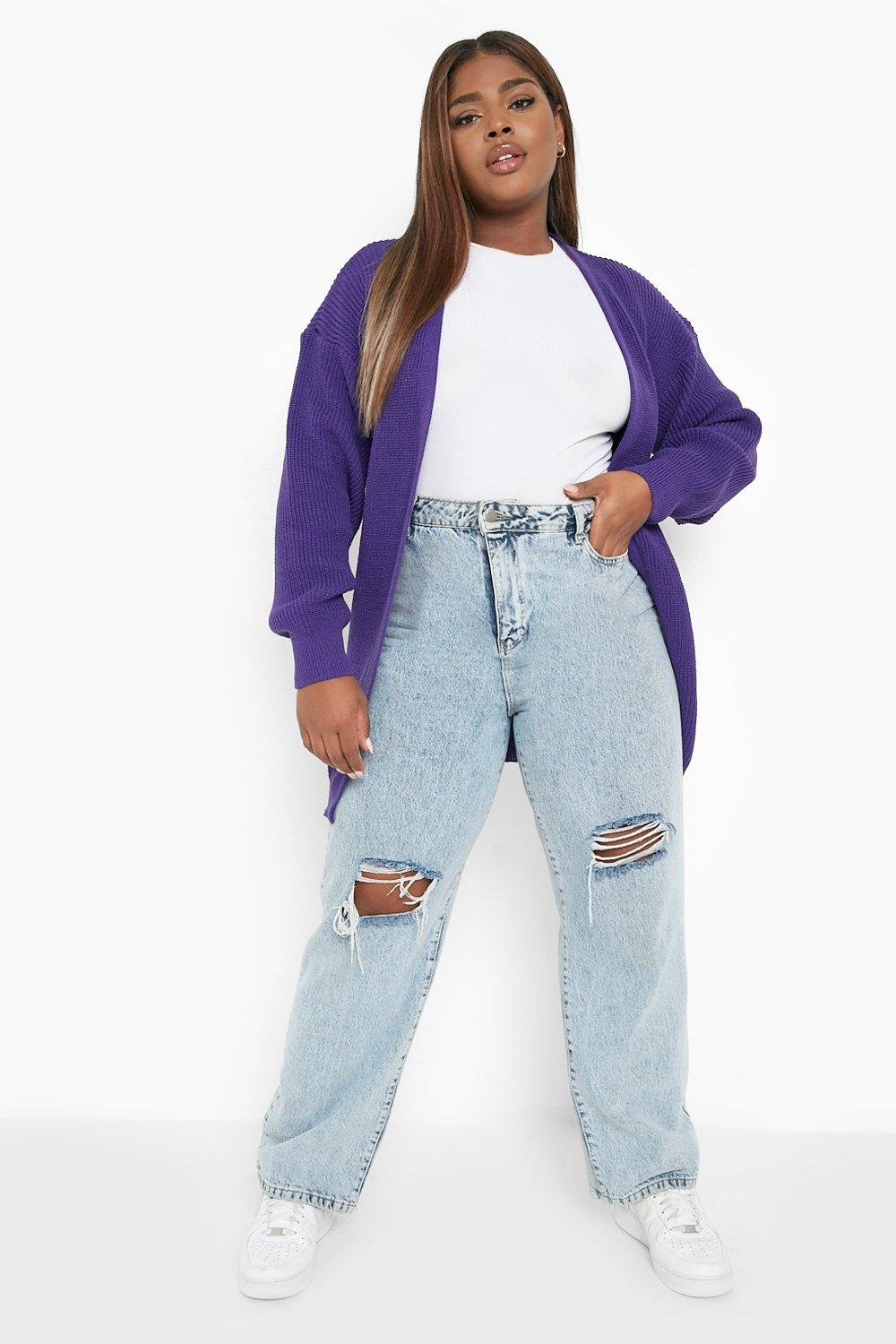 Purple hot sale boyfriend cardigan