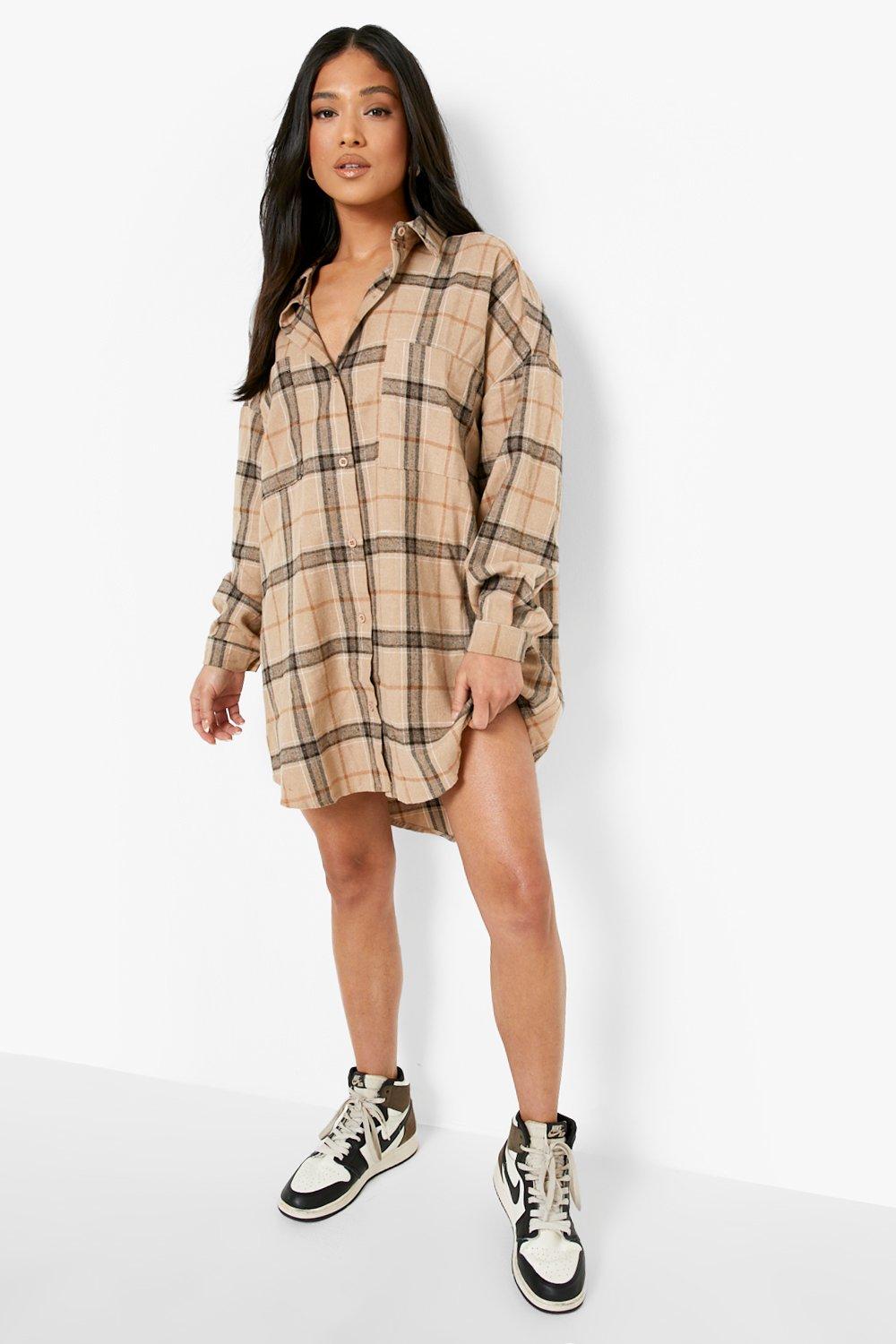 boohoo petite shirt dress