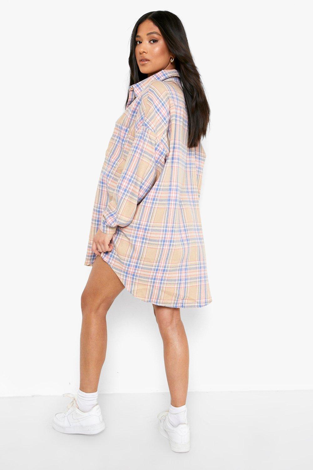 boohoo petite shirt dress