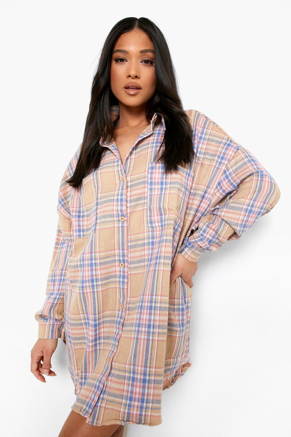 boohoo petite shirt dress