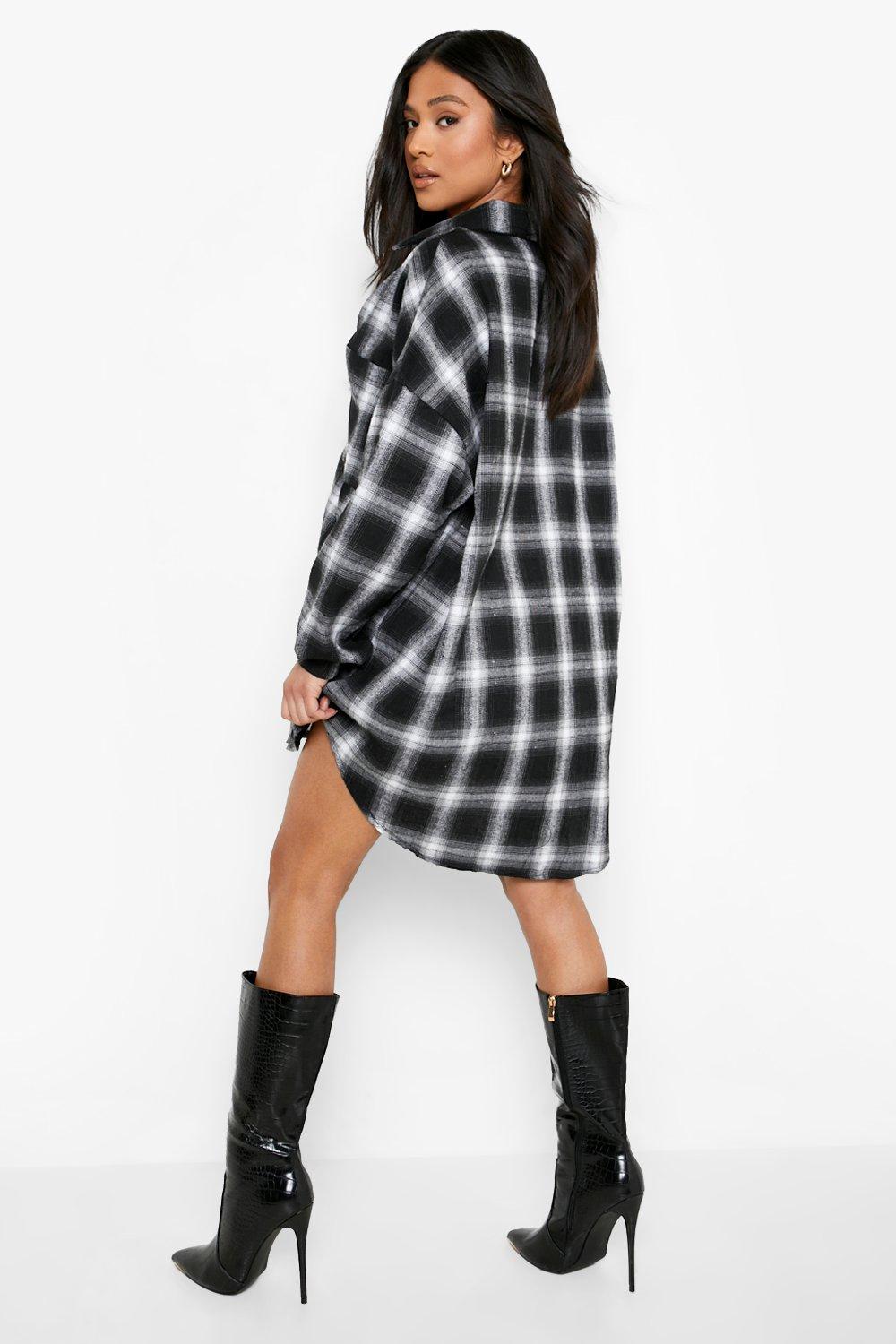 boohoo petite shirt dress