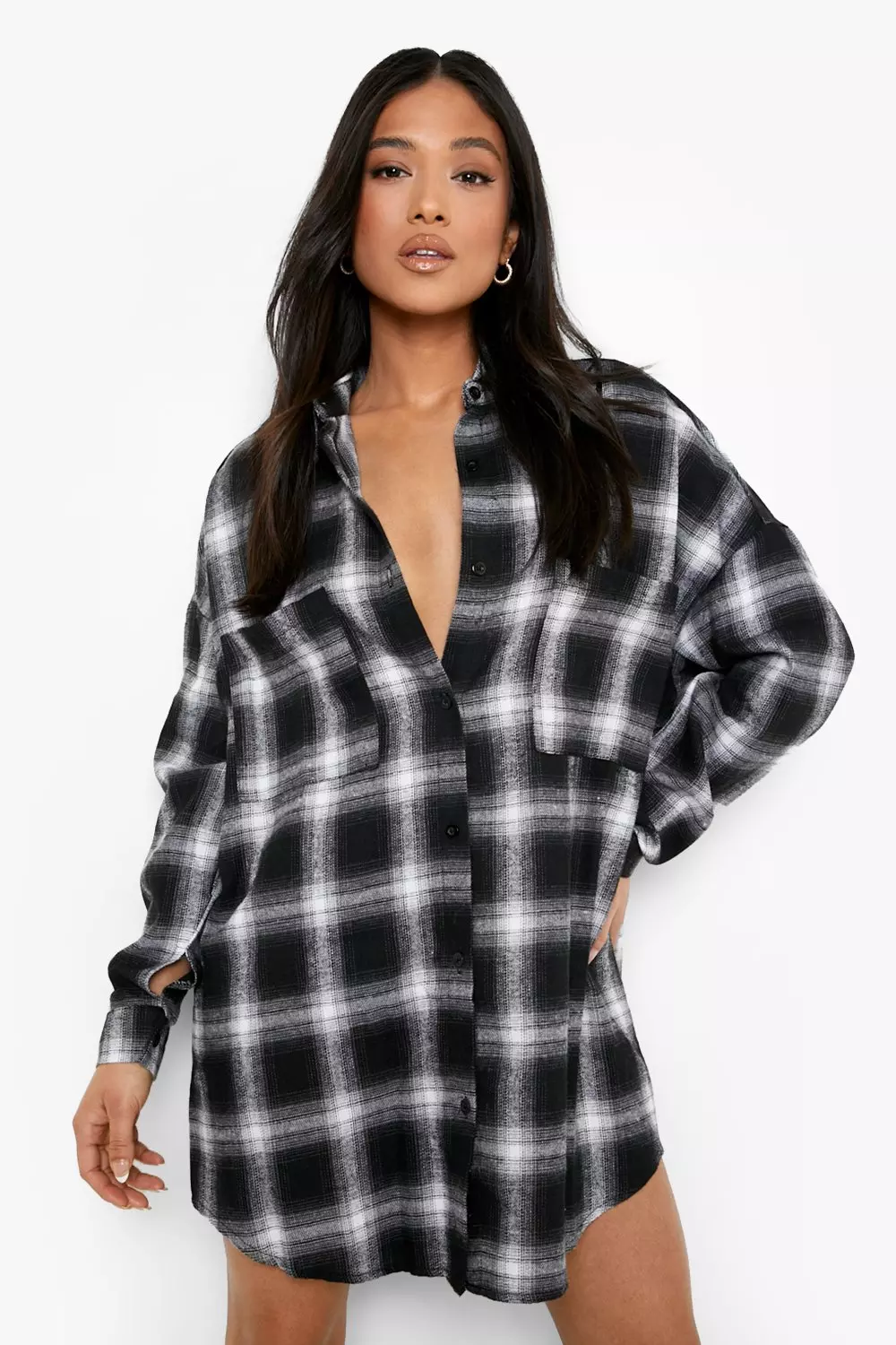 Petite oversized shirt store dress