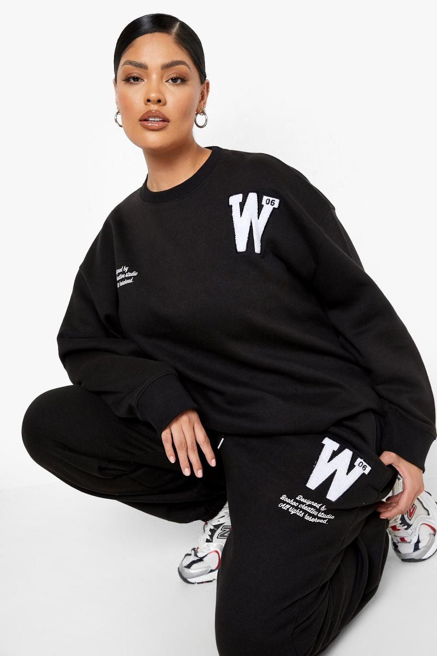 Black Plus Woman Embroidered Sweat image number 1