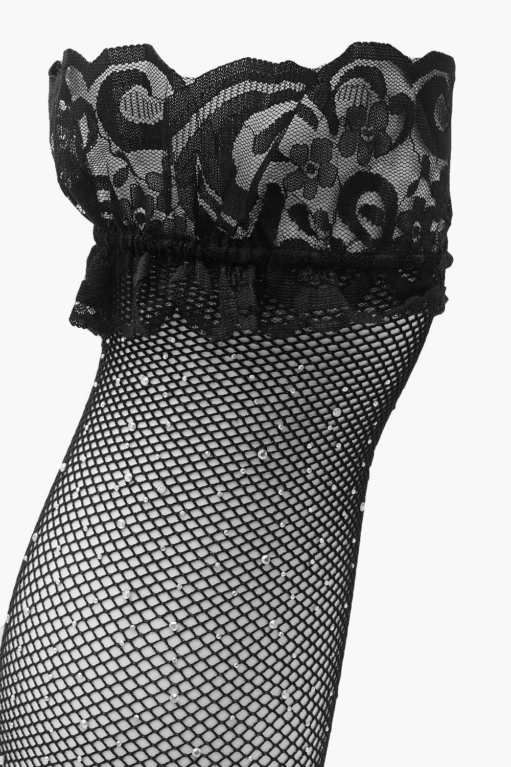 Plus Diamante Fishnet Stockings