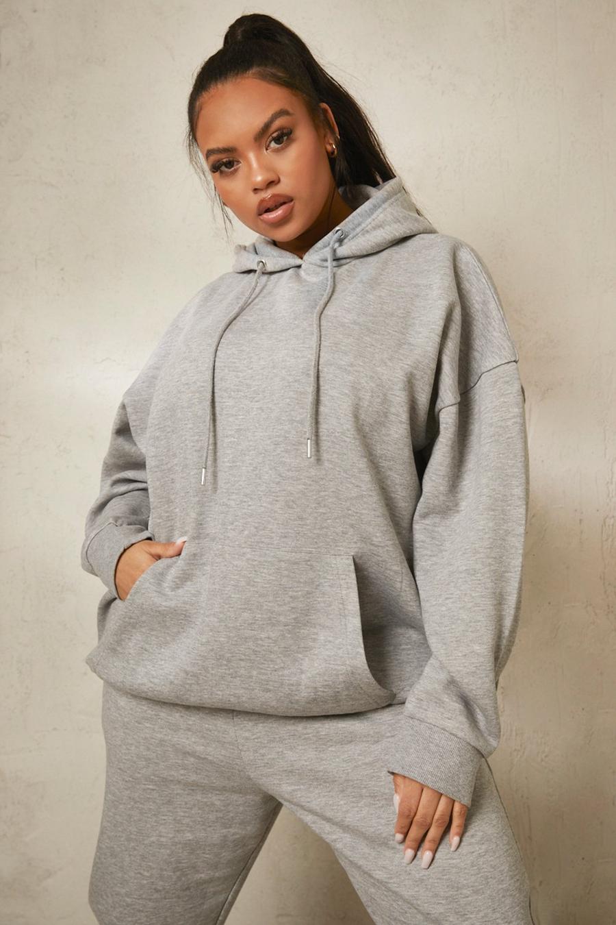 Grey marl grå Plus - Basic Oversize hoodie