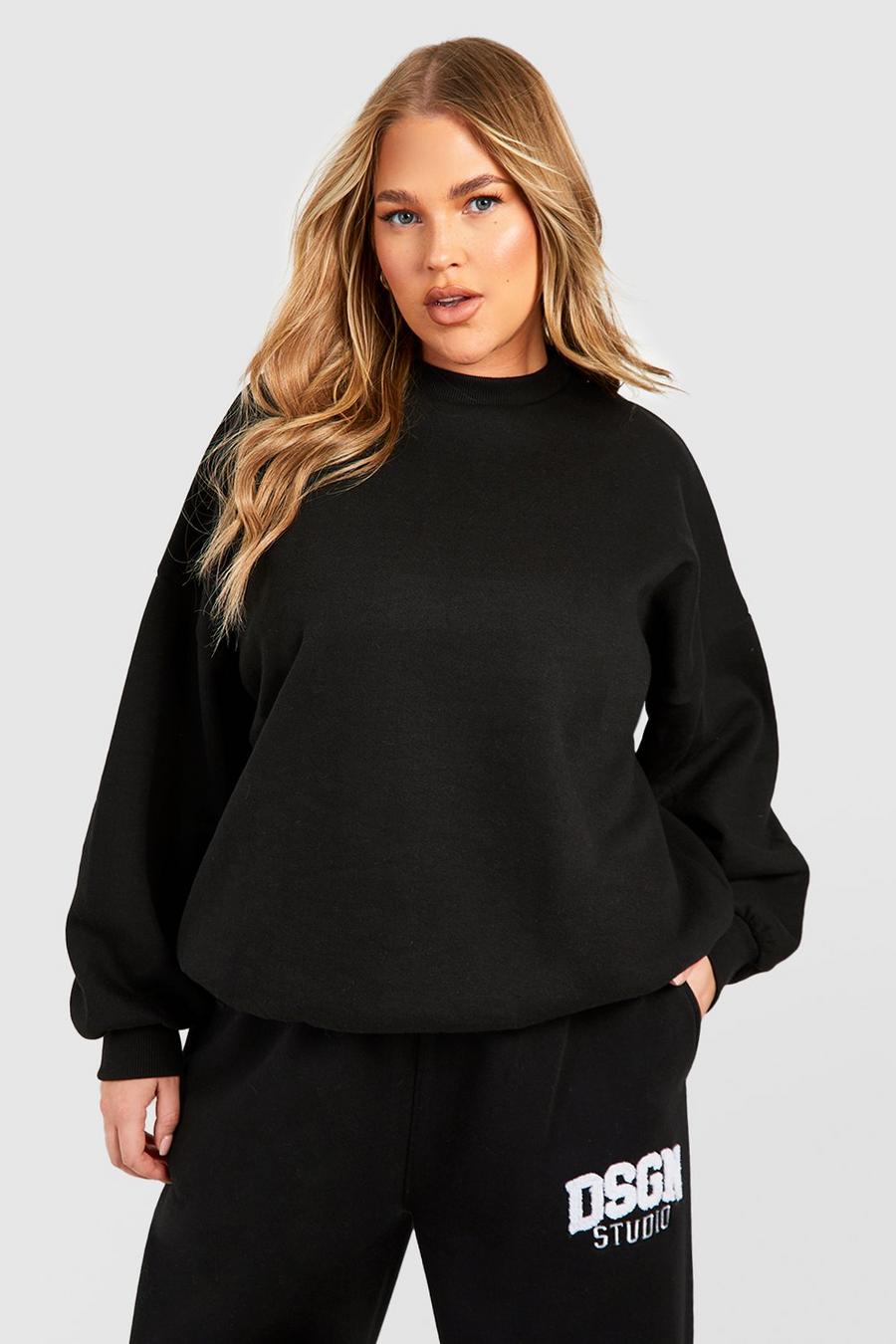 Black Plus Basic Oversized Sweatshirt