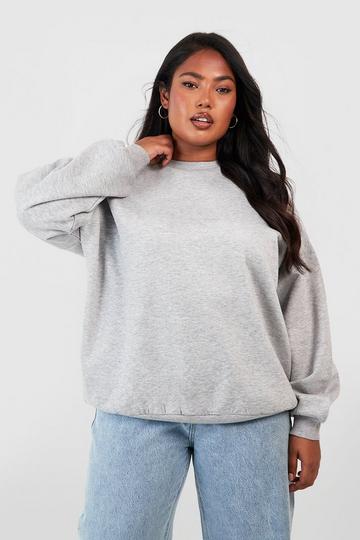 Grey Plus Basic Oversized Sweatshirt