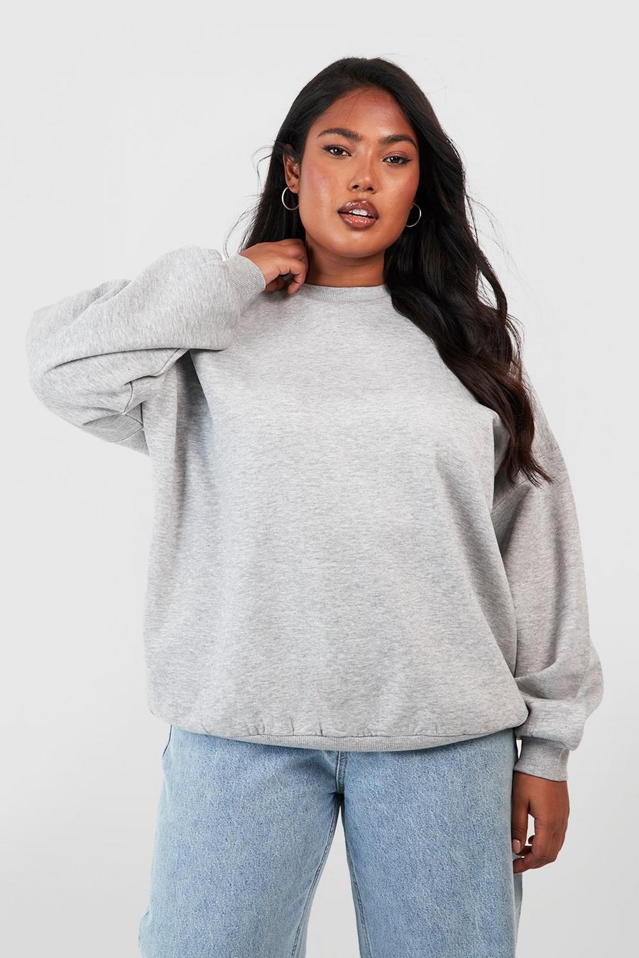 Grey marl grå Plus - Basic Oversize sweatshirt image number 1