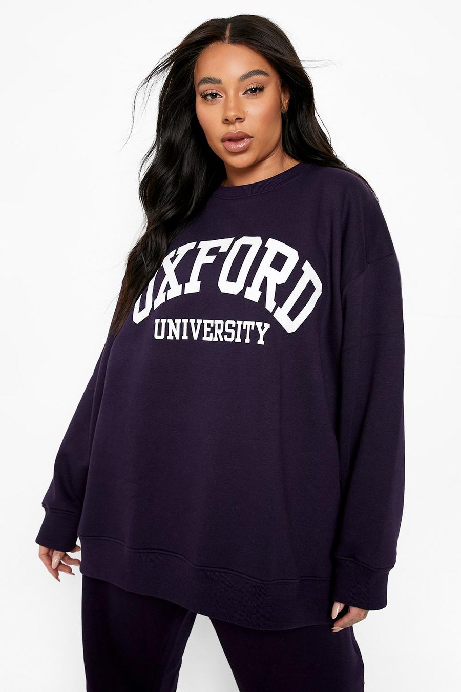Navy Plus Oxford University Oversized Sweatshirt image number 1