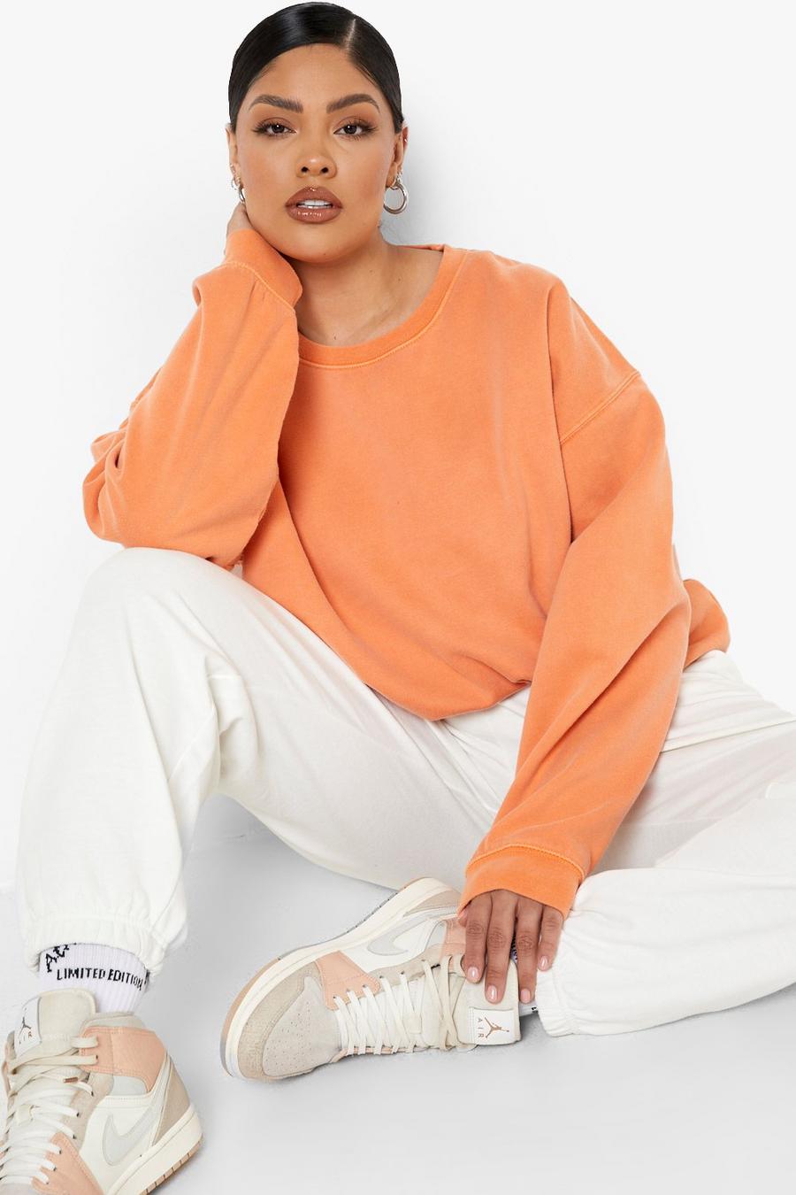 Orange Plus Overdye Oversized Sweatshirt image number 1