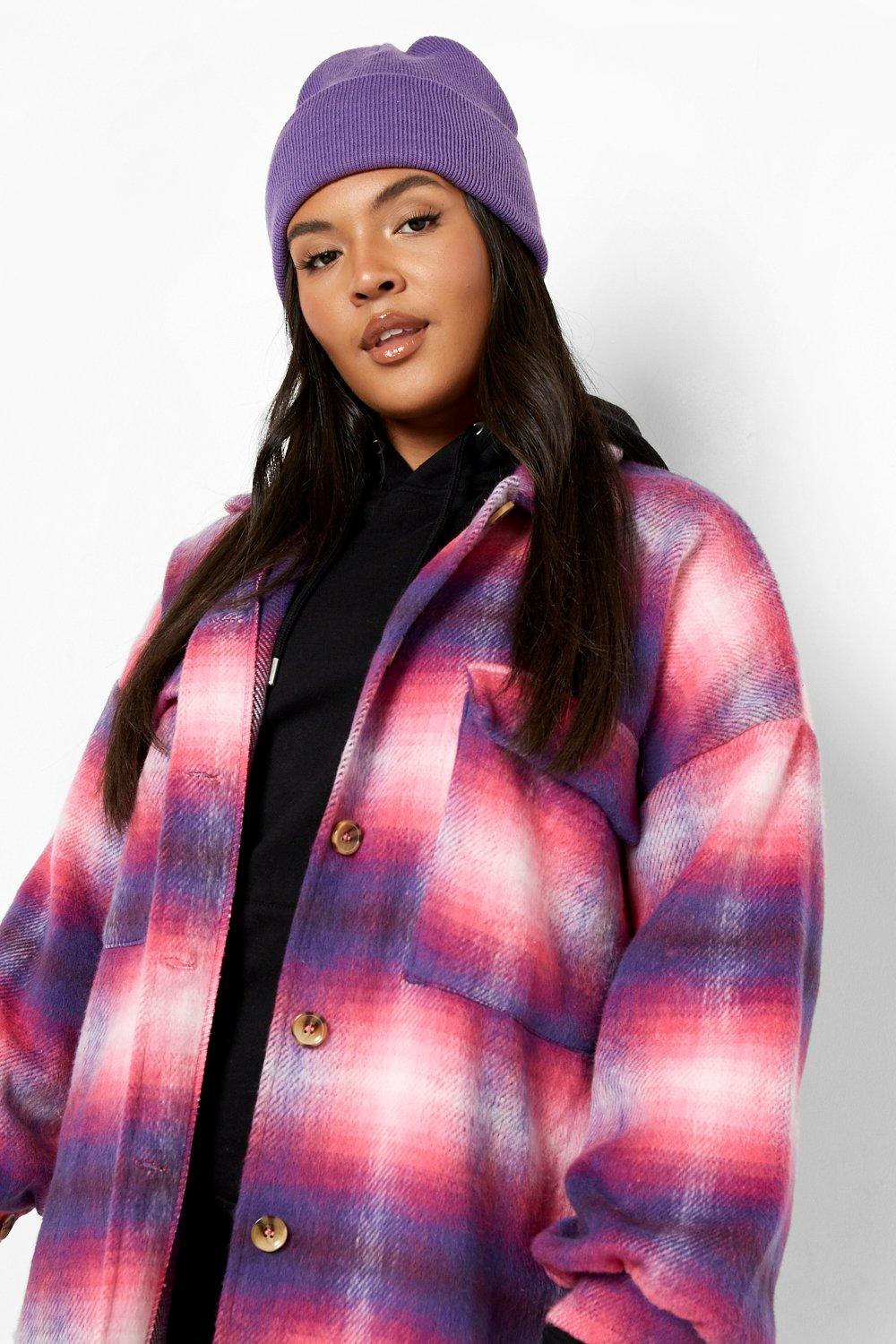 plus size pink shacket