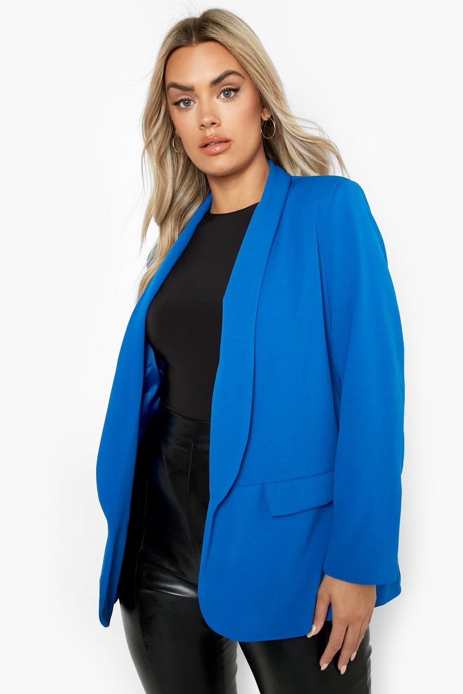 Cobalt blue Plus Tailored Blazer image number 1
