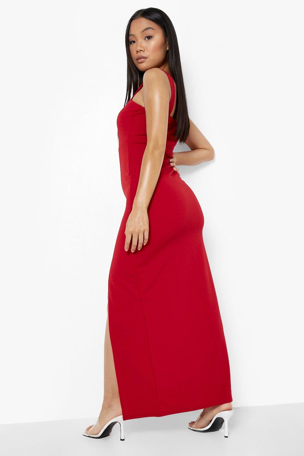 Boohoo petite shop red dress