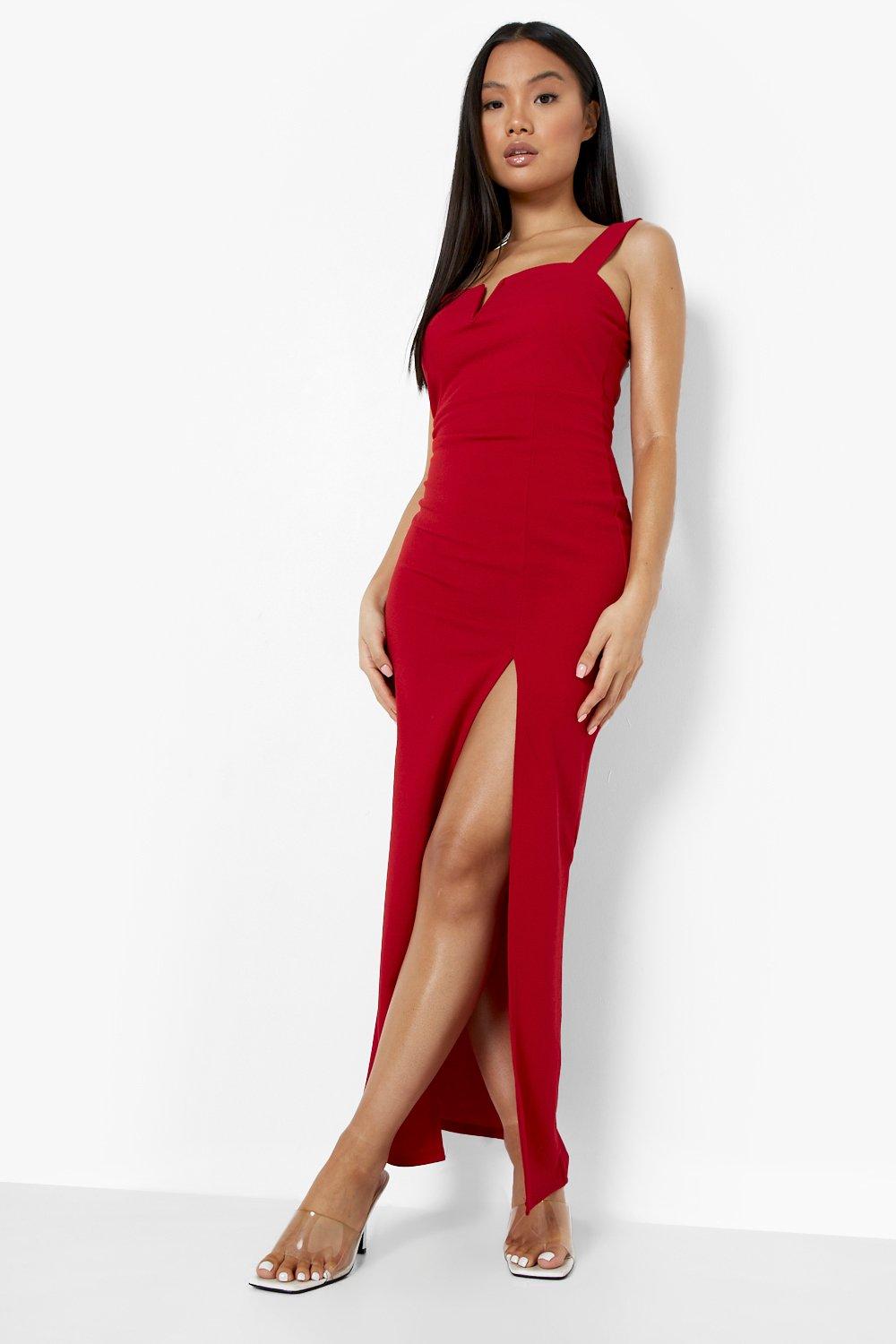 Petite long hot sale red dress