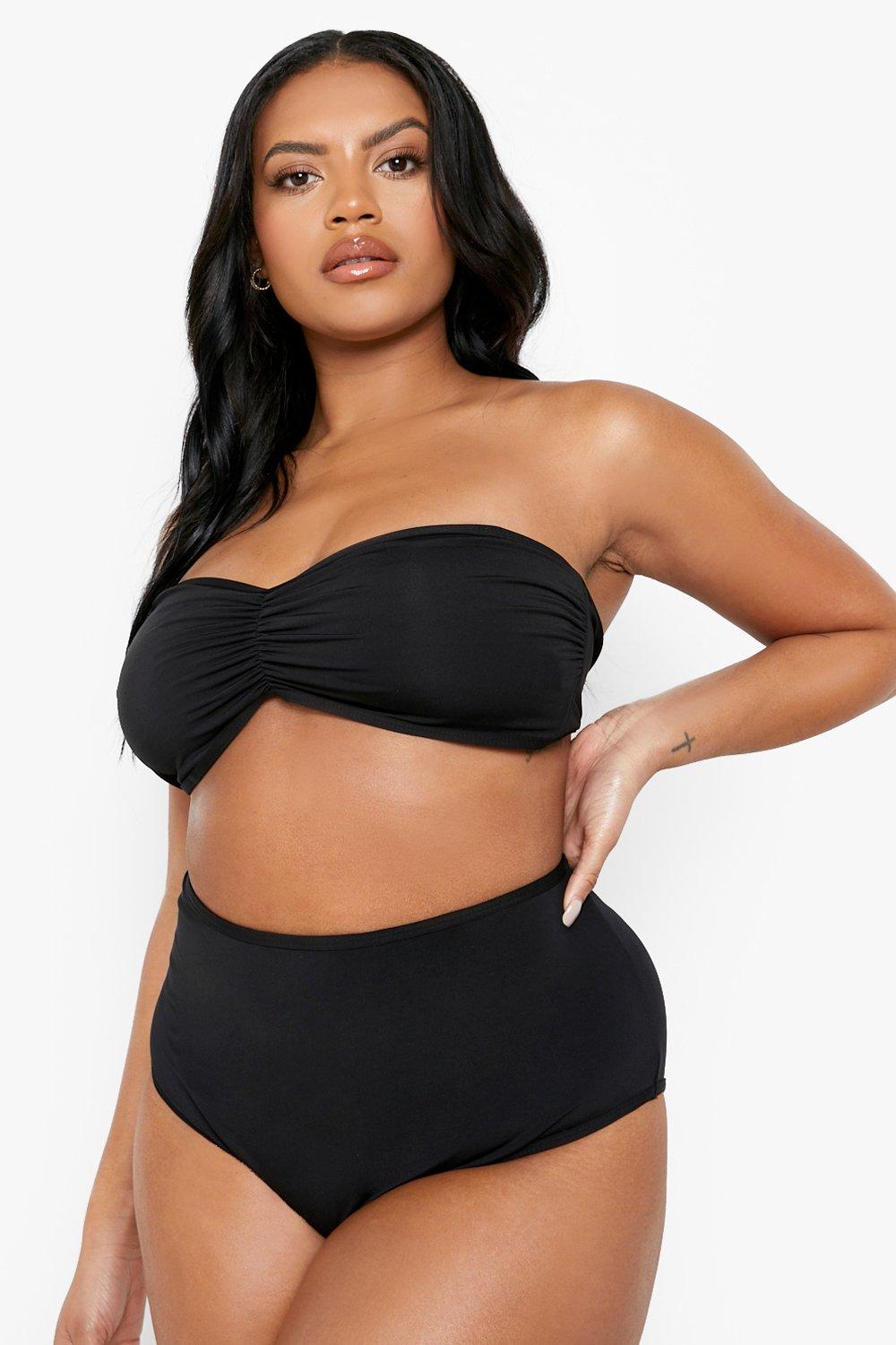 Plus size bandeau sales swim top