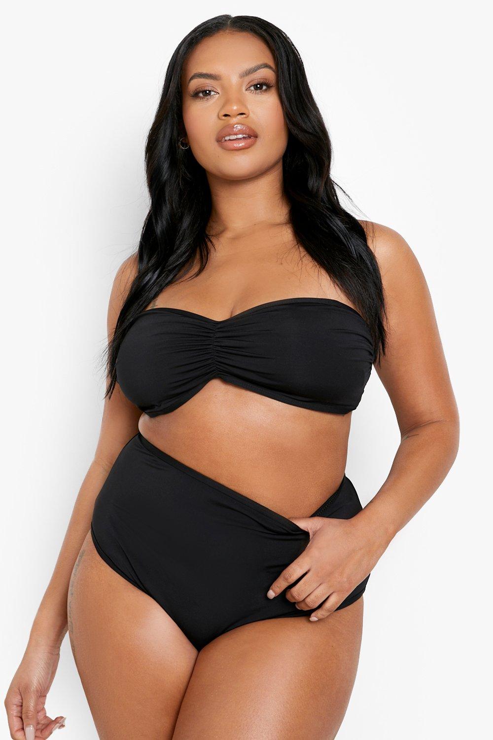 Elomi Swim Essentials Underwired Bandeau Bikini Top - Black