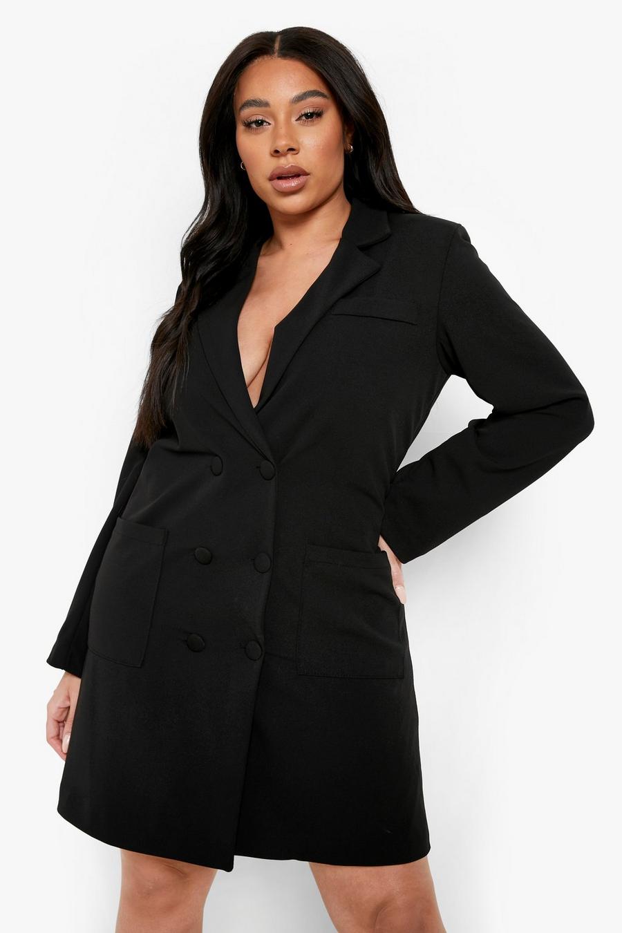 Black Plus Oversized Tailored Blazer Dress image number 1