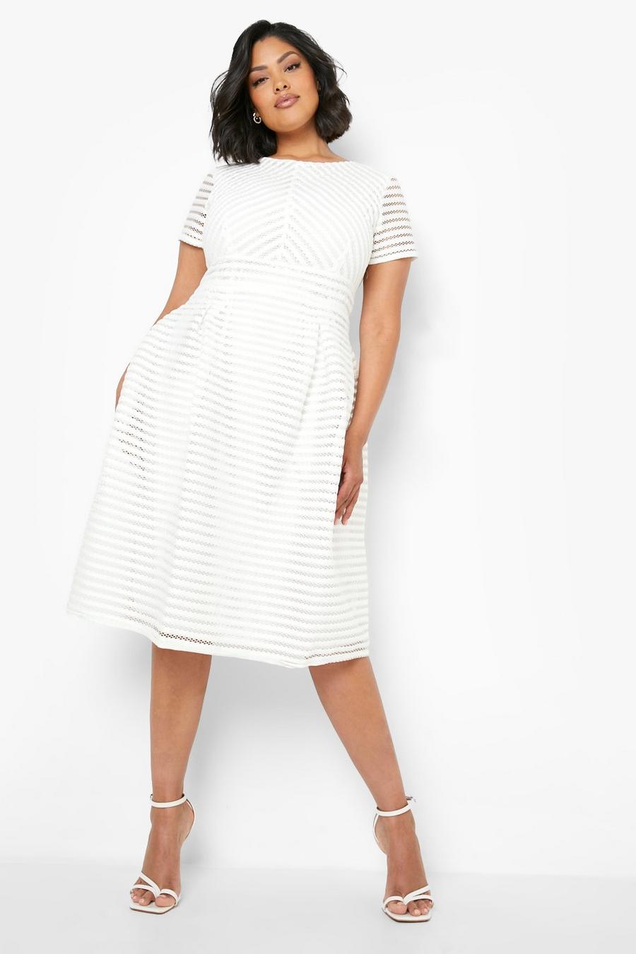 White Plus Boutique Full Skirted Prom Midi Dress image number 1