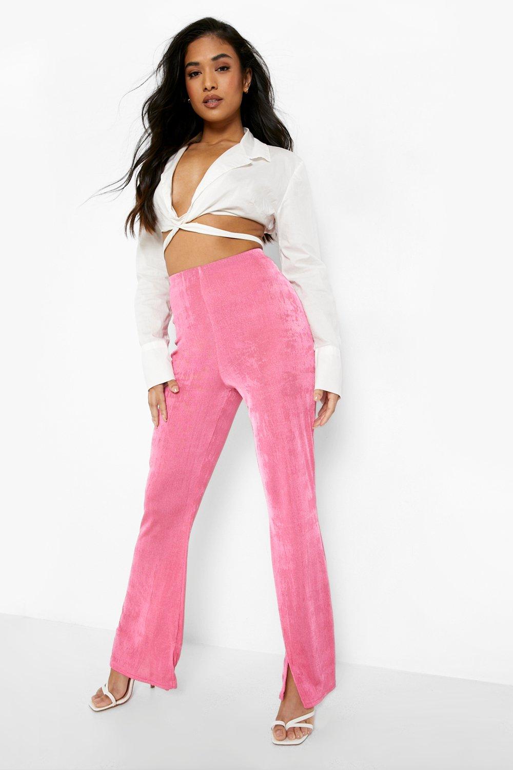 Petite Pink Flared Pants, Petite