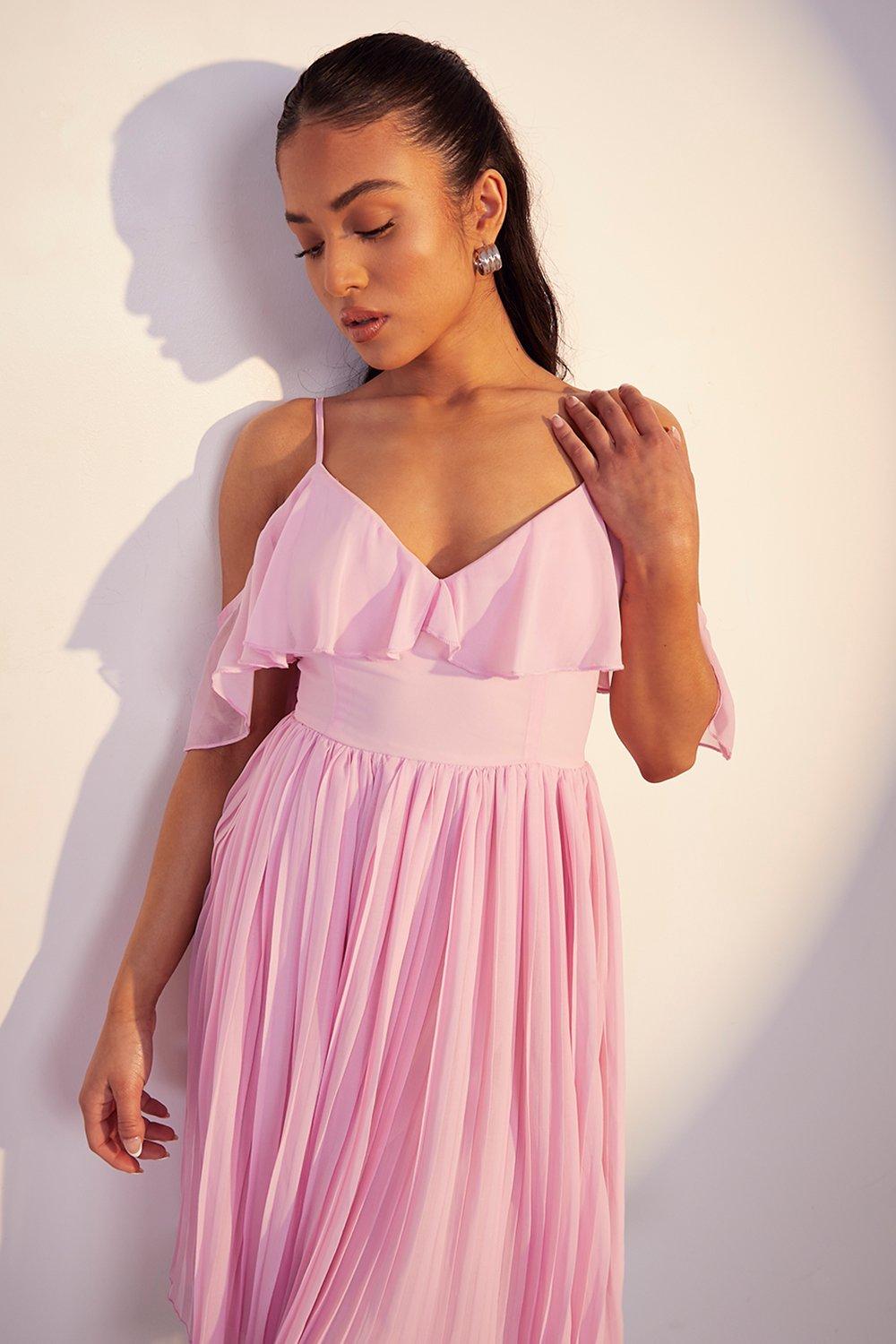 Light pink hotsell cold shoulder dress