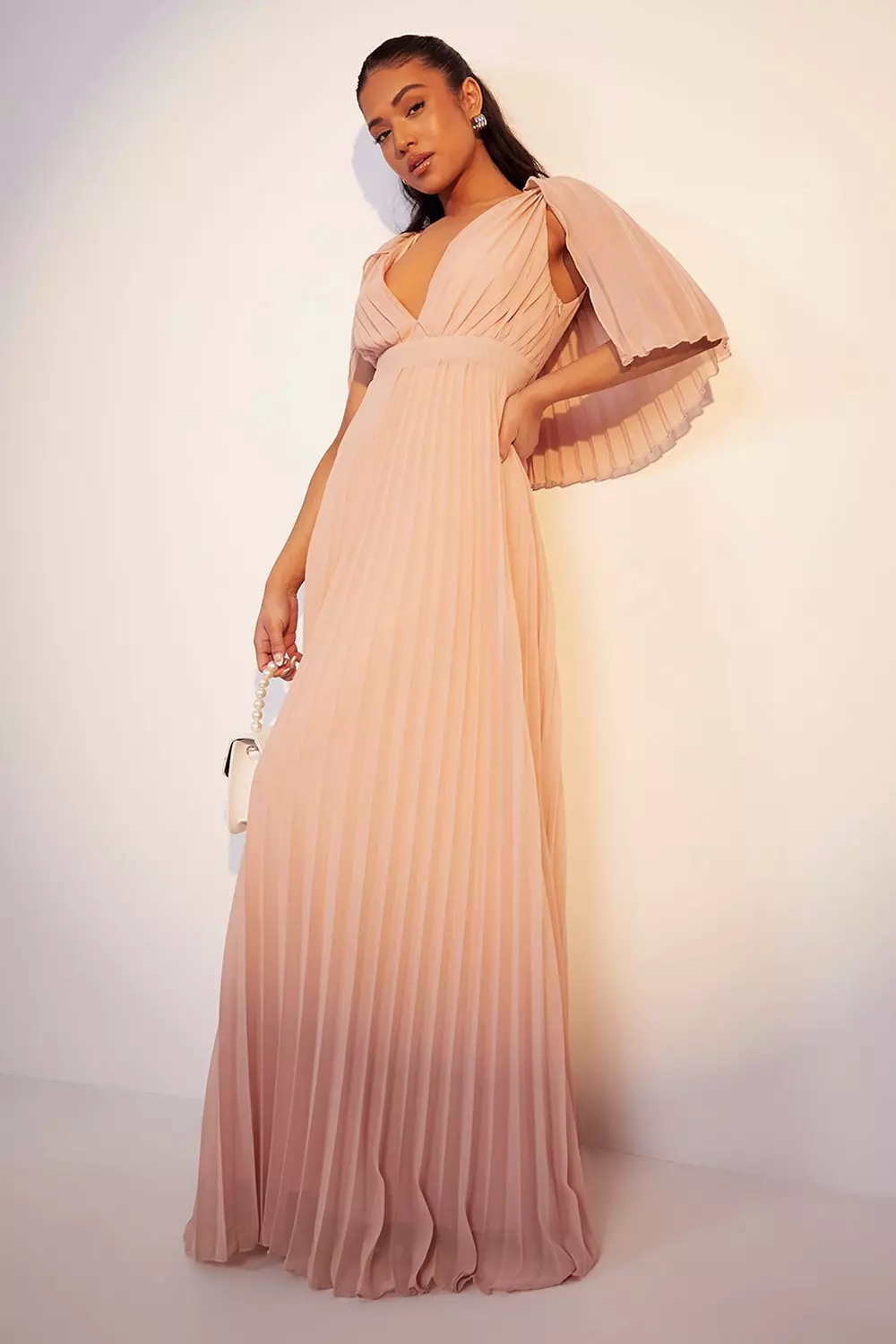 Pleated wraparound dress