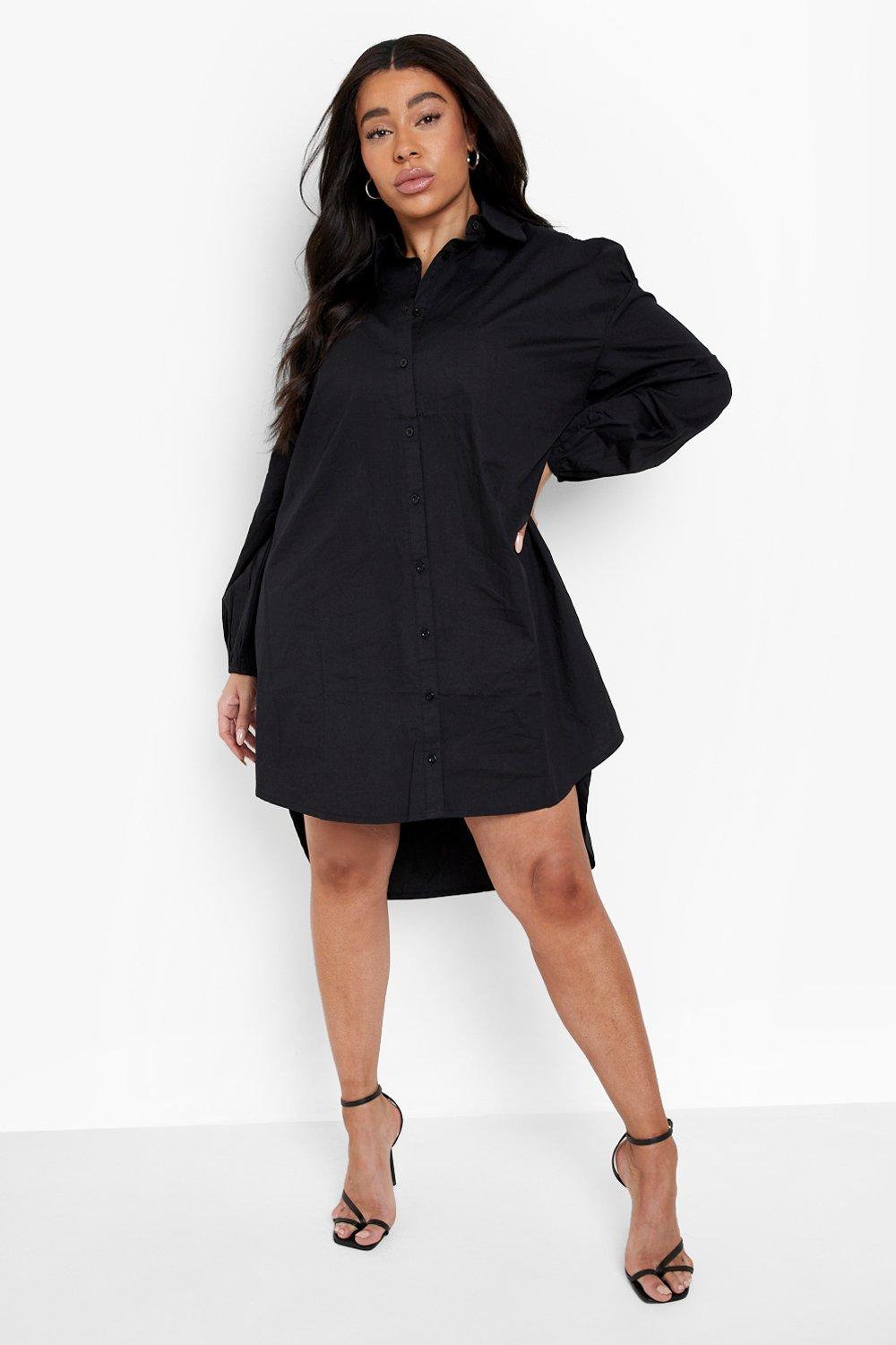 Boohoo shirt 2025 dress plus