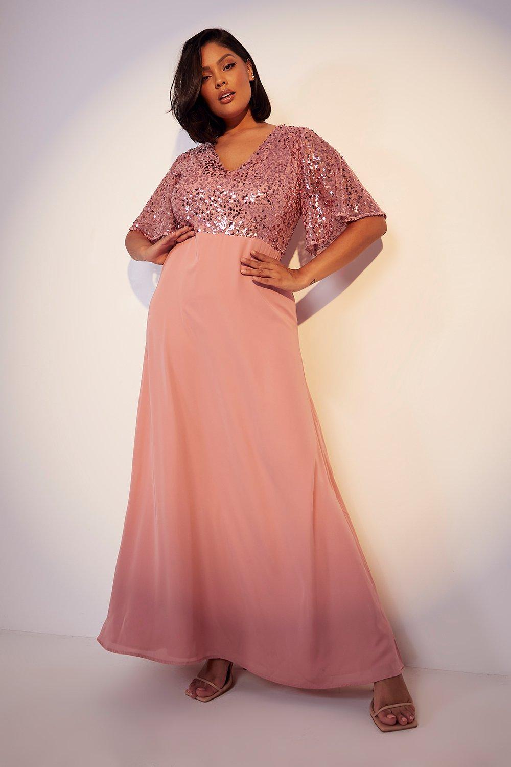 Boohoo plus 2024 sequin maxi dress