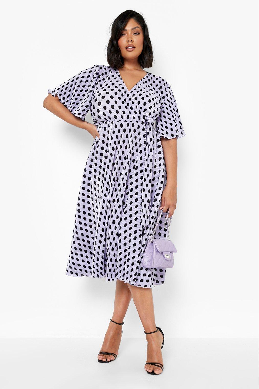 Women's plus size hot sale polka dot dress