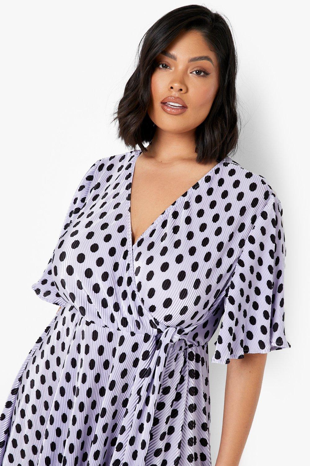 Women's plus size polka dot sale dress