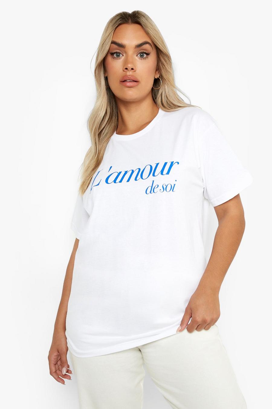 White Plus L'amour Oversized T-shirt image number 1