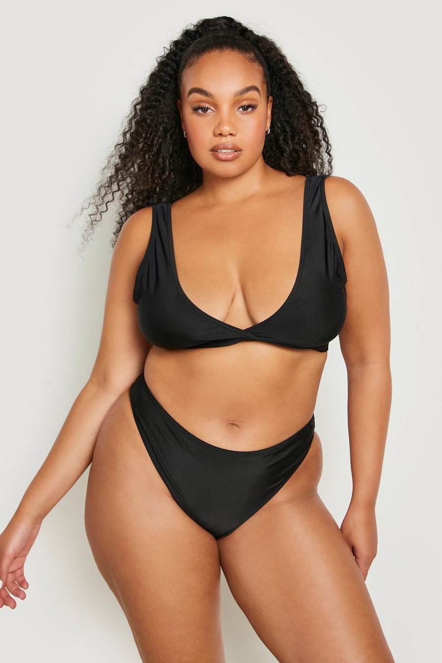 Grande taille - Top de bikini décolleté plongeant - Mix N Match, Black image number 1