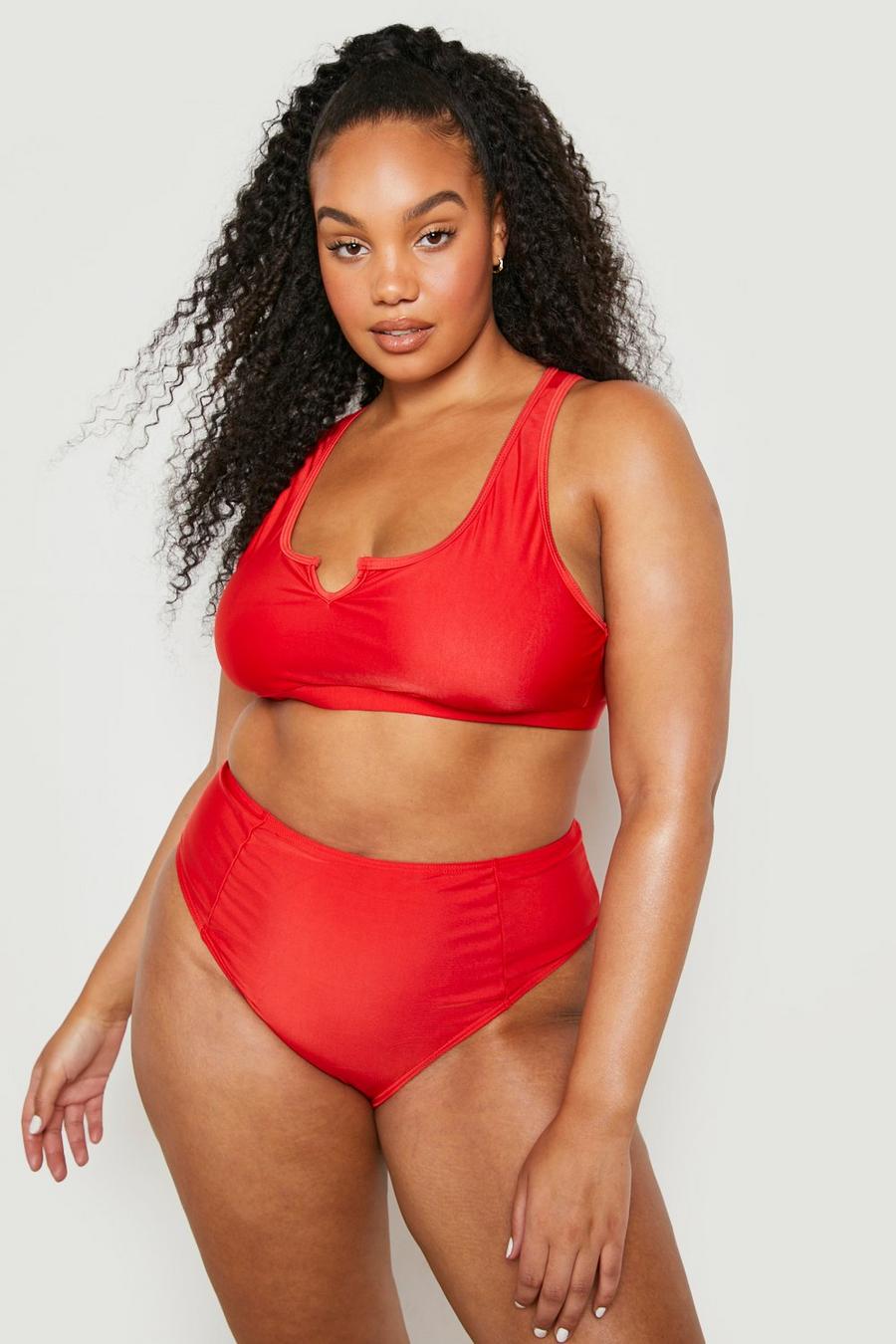 Red Plus Essentials High Waisted Bikini Brief image number 1